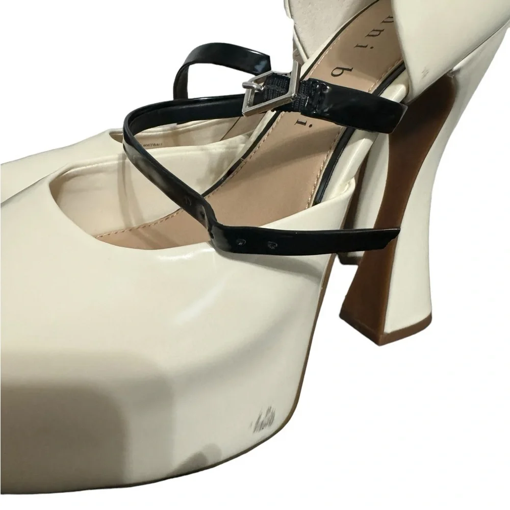 Gianni Bini Cream Platform Sky High Almond Toe Heels